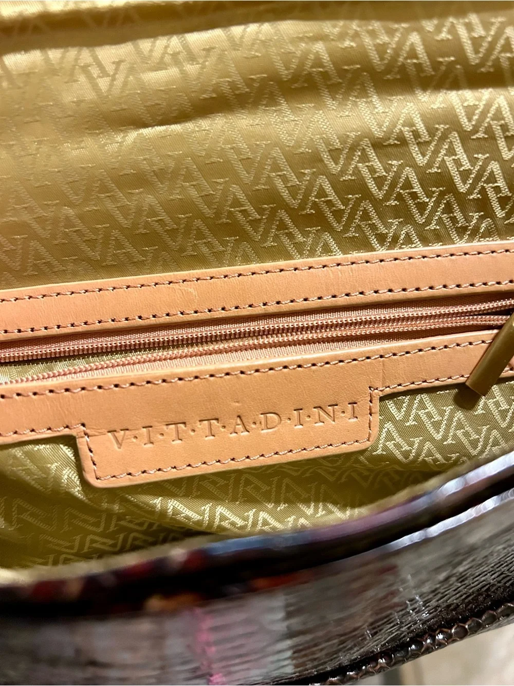 Adrienne Vittadini Signature Croc-Embossed Flap Clutch Purse